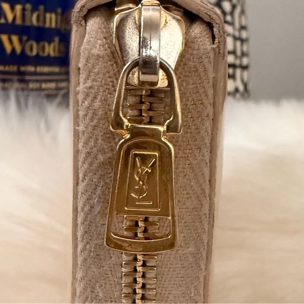 YSL Beige Patent Leather Continental Zip Around Wallet - Picture 10 of 15